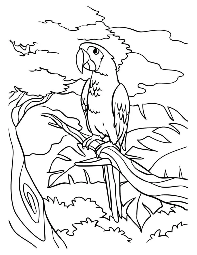 Loro en un Árbol para Colorear: Descubre la Magia de estas Aves - Qué color lleva el loro loro en un arbol para colorear - Qué color lleva el loro