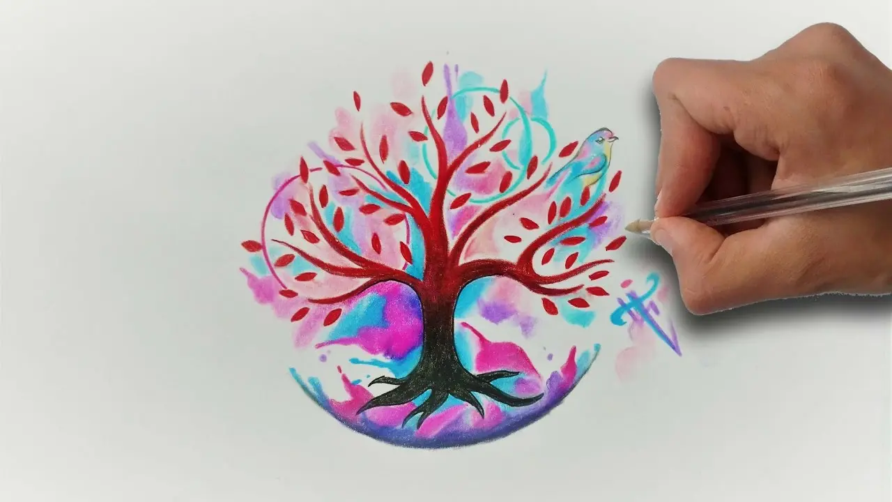 El Árbol de la Vida: Un Amuleto Cargado de Significado - Qué significa el árbol de la vida como amuleto arbol de la vida dibujo a color original - Qué significa el árbol de la vida como amuleto